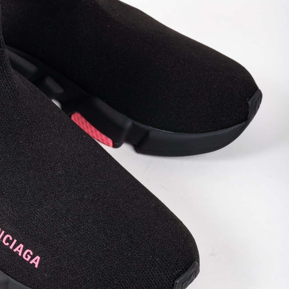Balenciaga Black and Pink Speed LT Sneakers - Picture 7 of 12